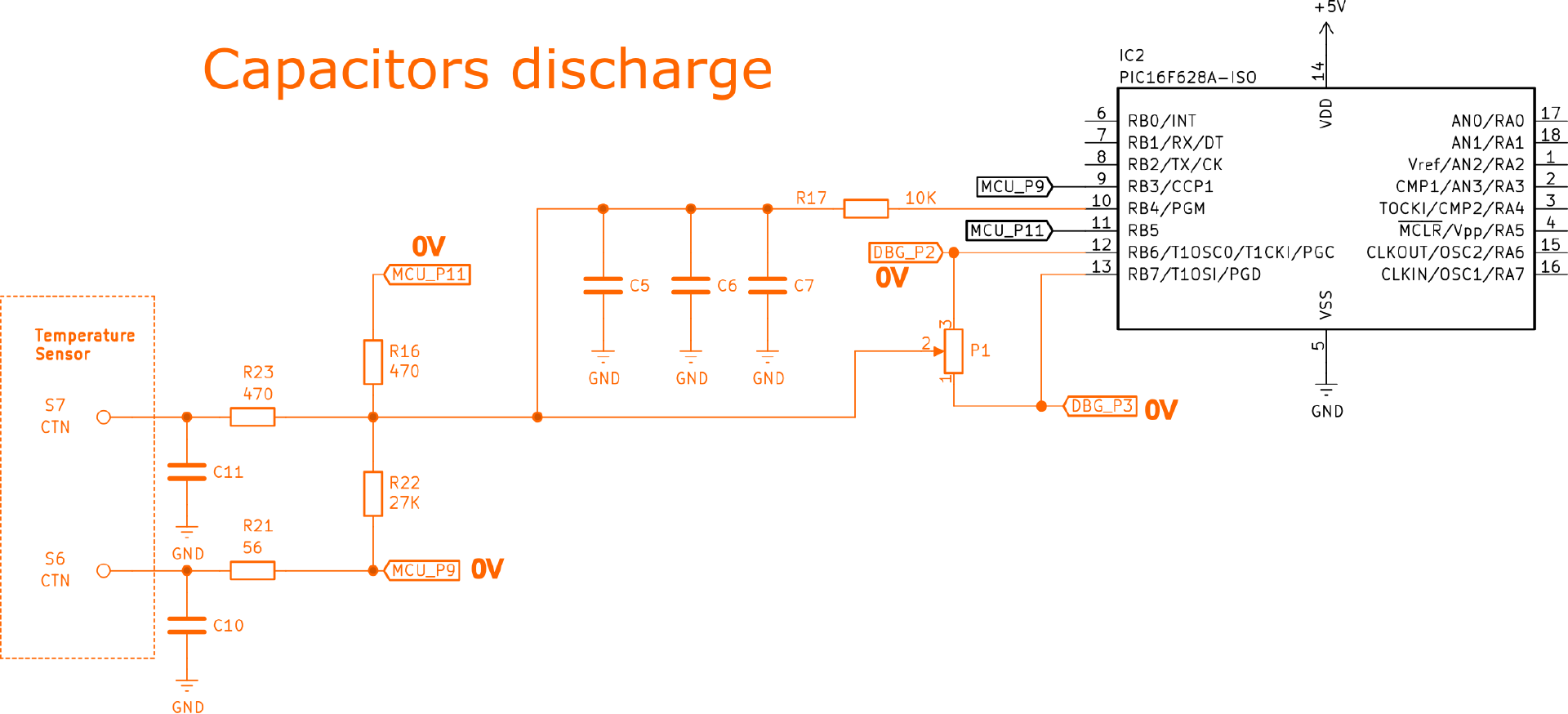 Capacitors discharge