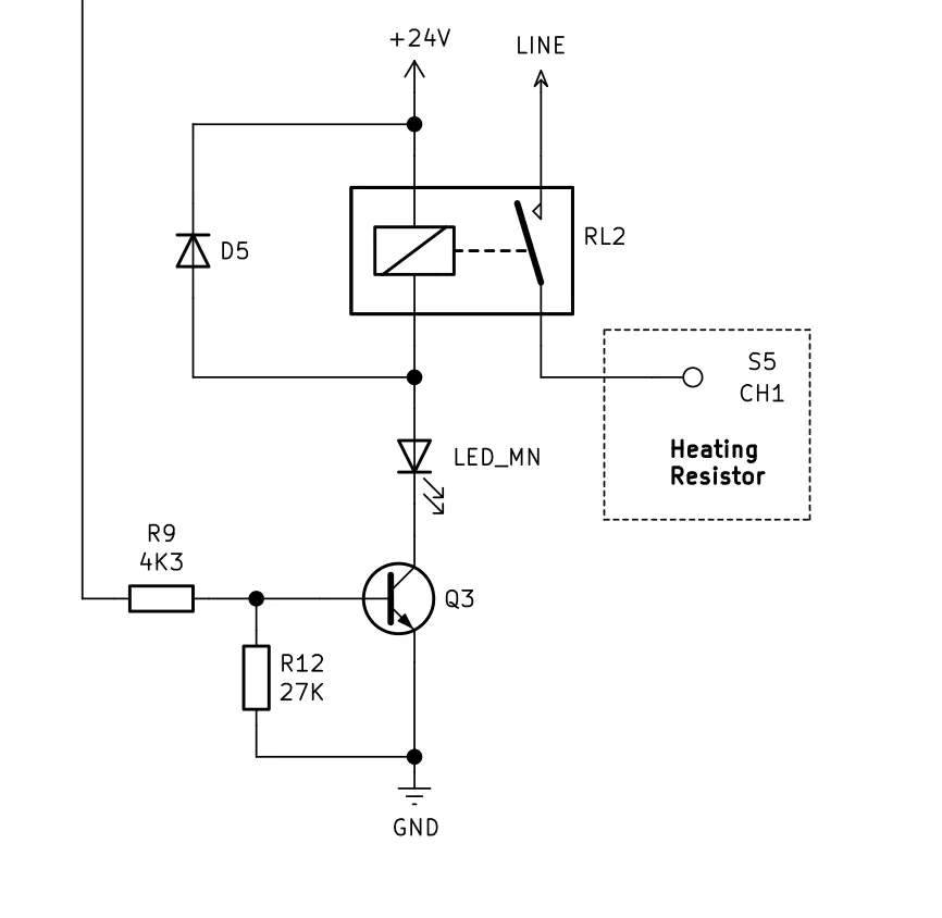 Heating element command schematic