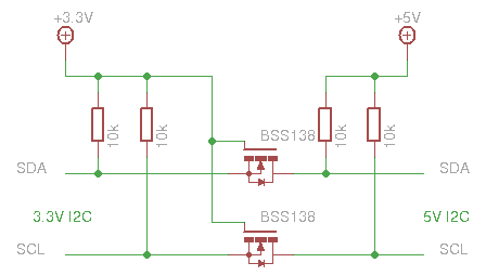 Mosfet I2C Level shifter