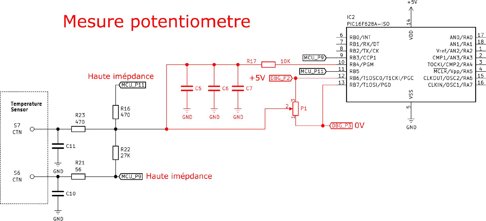 Mesure du potentiomètre